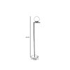 Elegant Floor Lamp with Metal Body & Glass Cap, 155 cm Height, 30 cm Diameter | Gold & White Design, E27 Socket, On-Cable Switch, IP20 Rated