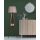 Industrial Scandinavian Floor Lamp, Walnut Wood Body, 160 cm Height, 31 cm Fabric Cap, 26x26 cm Wooden Shelf, On/Off Switch, Max 40W E27 Socket