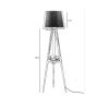 Industrial Scandinavian Floor Lamp, Black & Walnut, 160 cm Tall | Fir Tree Body, Fabric Cap, Wooden Shelf | E27 Socket, Stylish & Functional Lighting