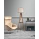 Scandinavian Floor Lamp with Wooden Body & Shelf, 160 cm Height, Brown Color, E27 Socket, On/Off Switch, Stylish & Functional Lighting for Home Decor