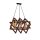 Rustic Walnut Chandelier, 43 x 43 x 57 cm, Adjustable Height, Wooden Body & Metal Frame, E27 Socket, Max 40W, Perfect for Southwestern & Country Decor