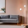 Elegant Floor Lamp with Metal Body & Glass Cap, 165 cm Height, Gold & White Finish | E27 Socket, Max 40W | Stylish Lighting for Modern Spaces