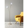 Elegant Floor Lamp with Metal Body & Glass Cap, 165 cm Height, Gold & White Finish | E27 Socket, Max 40W | Stylish Lighting for Modern Spaces