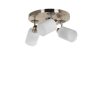 Modern Chandelier with Metal Body & Glass Cap, 30 cm Diameter, 20 cm Height | E27 Socket, Max 40W, White Finish | Perfect for Scandinavian & Hotel Decor