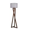 Scandinavian Floor Lamp, Wooden Body, Walnut & Grey, 150 cm Height, 45 cm Cap Diameter, E27 Socket, On/Off Switch, Stylish & Functional Lighting Solution