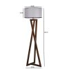 Scandinavian Floor Lamp, Wooden Body, Walnut & Grey, 150 cm Height, 45 cm Cap Diameter, E27 Socket, On/Off Switch, Stylish & Functional Lighting Solution