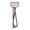 Scandinavian Floor Lamp, Wooden Body, Walnut & Grey, 150 cm Height, 45 cm Cap Diameter, E27 Socket, On/Off Switch, Stylish & Functional Lighting Solution