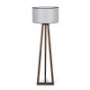 Scandinavian Floor Lamp, Wooden Body, Walnut & Grey, 150 cm Height, 45 cm Cap Diameter, E27 Socket, On/Off Switch, Stylish & Functional Lighting Solution