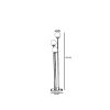 Elegant Amber Floor Lamp, Metal Body, 150 cm Height, 30 cm Glass Cap, E27 Socket, Max 40W, On-Cable Switch, IP20 | Perfect for Modern Decor