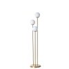 Elegant Floor Lamp with Metal Body & Glass Cap, 150 cm Height, 30 cm Diameter | E27 Socket, Max 40W, White & Gold | Stylish Lighting for Home Decor
