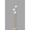 Elegant Floor Lamp with Metal Body & Glass Cap, 150 cm Height, 30 cm Diameter | E27 Socket, Max 40W, White & Gold | Stylish Lighting for Home Decor