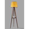 Stylish Floor Lamp with Wooden Body & Shelves, Mustard & Brown, 165 cm Height | E27 Socket, On/Off Switch, Perfect for Modern Living Spaces
