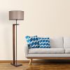 Scandinavian Floor Lamp, Walnut Finish, 163 cm Height | Metal & Wooden Body, 45 cm Fabric Cap | On/Off Switch, E27 Socket, Max 40W | Stylish & Functional