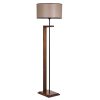 Scandinavian Floor Lamp, Walnut Finish, 163 cm Height | Metal & Wooden Body, 45 cm Fabric Cap | On/Off Switch, E27 Socket, Max 40W | Stylish & Functional