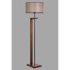 Scandinavian Floor Lamp, Walnut Finish, 163 cm Height | Metal & Wooden Body, 45 cm Fabric Cap | On/Off Switch, E27 Socket, Max 40W | Stylish & Functional