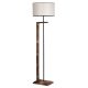 Scandinavian Floor Lamp, 163 cm Tall, Brown & Cream, 100% Fir Tree Frame, Fabric Cap (24 cm), E27 Socket, Stylish & Functional Lighting for Home Decor