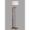 Scandinavian Floor Lamp, 163 cm Tall, Brown & Cream, 100% Fir Tree Frame, Fabric Cap (24 cm), E27 Socket, Stylish & Functional Lighting for Home Decor