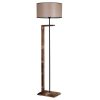 Scandinavian Floor Lamp, Brown Metal & Wooden Body, 163 cm Height, 45 cm Fabric Cap, E27 Socket, On/Off Switch, Stylish & Functional Lighting for Home Decor