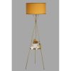 Elegant Mustard Floor Lamp, 158 cm Height, Metal Body, Fabric Cap (24 cm L, 45 cm D) | E27 Socket, Max 40W | Stylish Lighting for Modern Spaces