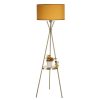 Elegant Mustard Floor Lamp, 158 cm Height, Metal Body, Fabric Cap (24 cm L, 45 cm D) | E27 Socket, Max 40W | Stylish Lighting for Modern Spaces