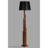 Industrial Rustic Floor Lamp, Wooden Body, 165 cm Height, Black & Walnut, E27 Socket, 40W Max, Stylish Lighting for Home & Office Spaces