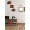 Rustic Wooden Chandelier, 30 cm Diameter, 70 cm Height | Adjustable Height, E27 Socket, Max 40W | Elegant Brown Design for Southwestern & Country Decor