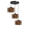 Rustic Wooden Chandelier, 30 cm Diameter, 70 cm Height | Adjustable Height, E27 Socket, Max 40W | Elegant Brown Design for Southwestern & Country Decor