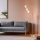Elegant Floor Lamp with Metal Body & Glass Cap, 170 cm Height, 30 cm Diameter, Gold & White Finish | E27 Socket, Max 40W, On-Cable Switch, IP20