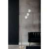 Elegant Floor Lamp with Metal Body & Glass Cap, 170 cm Height, 30 cm Diameter, Gold & White Finish | E27 Socket, Max 40W, On-Cable Switch, IP20
