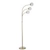 Elegant Floor Lamp with Metal Body & Glass Cap, 170 cm Height, 30 cm Diameter, Gold & White Finish | E27 Socket, Max 40W, On-Cable Switch, IP20