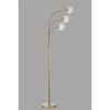 Elegant Floor Lamp with Metal Body & Glass Cap, 170 cm Height, 30 cm Diameter, Gold & White Finish | E27 Socket, Max 40W, On-Cable Switch, IP20