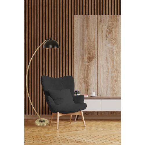 Modern Floor Lamp with Adjustable Height, Gold & Black Metal Body, 170 cm Tall, E27 Socket, 40W Max | Stylish Scandinavian Design for Home & Office