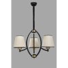 Elegant Metal Chandelier, 60 cm Diameter, Adjustable Height, Beige & Black with Gold Accents | E27 Socket, Max 40W, Perfect for Modern Spaces