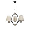 Elegant Metal Chandelier, 60 cm Diameter, Adjustable Height, Beige & Black with Gold Accents | E27 Socket, Max 40W, Perfect for Modern Spaces
