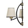 Elegant Metal Chandelier, 60 cm Diameter, Adjustable Height, Beige & Black with Gold Accents | E27 Socket, Max 40W, Perfect for Modern Spaces