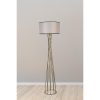 Elegant Floor Lamp with Metal Body, Grey & Gold, 170 cm Height, 45 cm Cap Diameter, E27 Socket, On-Cable Switch | Stylish Lighting for Modern Spaces