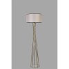 Elegant Floor Lamp with Metal Body, Grey & Gold, 170 cm Height, 45 cm Cap Diameter, E27 Socket, On-Cable Switch | Stylish Lighting for Modern Spaces