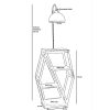 Opviq, 534LUN4127, Modern Floor Lamp with Metal Body & 100% Fir Wood Bookstand, 165 cm Height, Walnut Color, E27 Socket, Perfect for Industrial & Country Decor