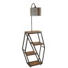 Opviq, 534LUN4135, Modern Floor Lamp with Metal Body & 100% Fir Wood Bookstand, 165 cm Height, E27 Socket, Electrostatic Oven Dried Paint | Stylish & Functional Lighting for Home