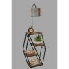 Opviq, 534LUN4135, Modern Floor Lamp with Metal Body & 100% Fir Wood Bookstand, 165 cm Height, E27 Socket, Electrostatic Oven Dried Paint | Stylish & Functional Lighting for Home