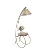 Elegant Floor Lamp with Metal Body, Gold & Walnut Finish, 165 cm Height, 45 cm Table Diameter, E27 Socket, On-Cable Switch, IP20 Rated | Stylish Lighting for Home Decor