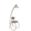 Elegant Floor Lamp with Metal Body & Glass Cap, 165 cm Height, 64 x 35 cm Base, E27 Socket, Gold & Walnut Finish | Stylish Lighting for Home Decor