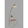 Elegant Floor Lamp with Metal Body & Glass Cap, 165 cm Height, 64 x 35 cm Base, E27 Socket, Gold & Walnut Finish | Stylish Lighting for Home Decor