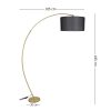 Scandinavian Floor Lamp, Adjustable Height 85-185 cm, Black Metal Body, E27 Socket Max 40W, Stylish & Functional Lighting for Modern Spaces