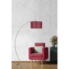 Modern Claret Red Floor Lamp, Adjustable Height 85-185 cm, Metal Body with Electrostatic Oven Dried Paint, E27 Socket, Stylish & Functional Lighting for Home