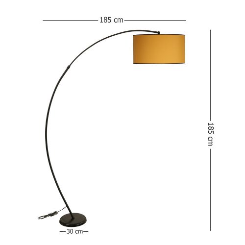 Opviq, 534LUN4239, Modern adjustable floor lamp, yellow metal housing, 185 cm high, E27 socket, max 40W | Stylish and functional lighting for home and office use