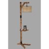 Elegant Floor Lamp with Wooden Body & Shelves, Light Brown, 185 cm Height | E27 Socket, On/Off Switch | Perfect for Modern Rustic & Country Decor