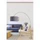 Scandinavian Floor Lamp, Adjustable Height 155-220 cm, Light Grey Metal Body, Matte Chrome Finish, E27 Socket, Modern Design for Home & Office