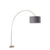 Scandinavian Floor Lamp, Adjustable Height 155-220 cm, Light Grey Metal Body, Matte Chrome Finish, E27 Socket, Modern Design for Home & Office