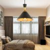 Elegant Black Chandelier, Adjustable Height 30-130 cm, Metal Body Ø25 cm, E27 Socket Max 40W, Stylish Lighting for Modern Spaces, IP20 Rated